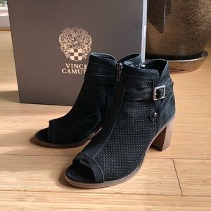 Vince Camuto Suede Open-toed Bootie